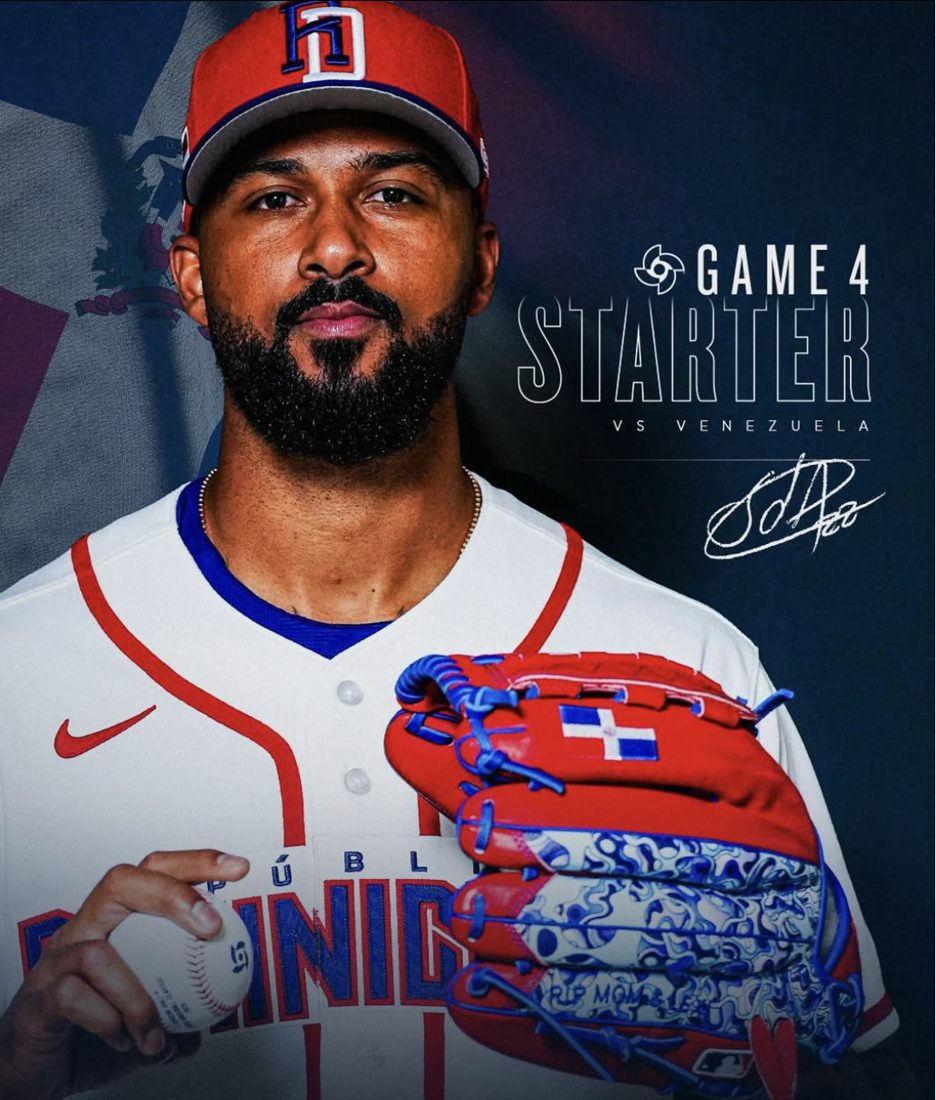 Sandy Alcantara Game 4 starter graphic for the Dominican Republic against Venezuela